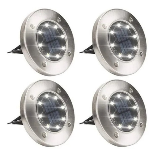 Faroles X4 Luz Led Solar Con Estaca Exterior Jardin