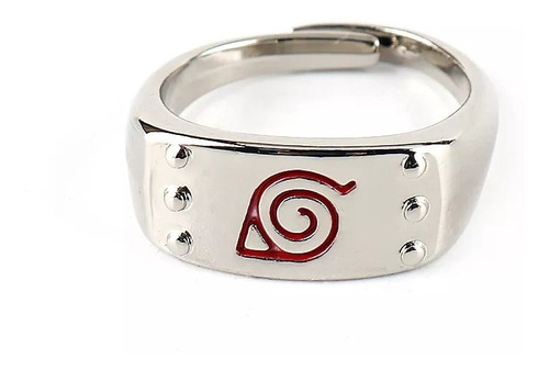 Anillo Naruto Logo Aldea De La Hoja Anime Ajustable De Acero