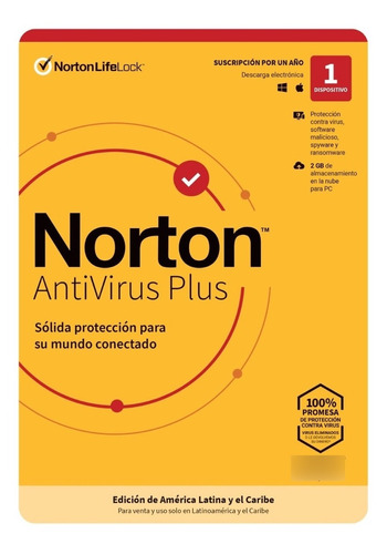 Norton Antivirus Plus 1 Dispositivo 2 Años