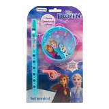 Set Musical 3 En 1 Flauta Silbato Pandereta Frozen Tapimovil