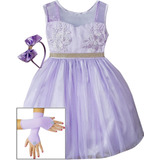 Vestido Infantil Branco Ano Novo Reveillon Formatura Com Kit