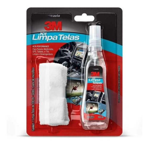 Kit Limpa Telas Tv Celular Notebook Monitor Lcd 100ml 3m