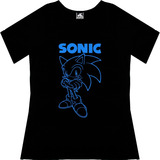 Blusa Sonic Dama Gamer Videojuego Tv Camiseta Urbanoz
