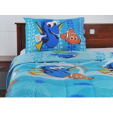 Plumon Reversible 1.5 Plaza Buscando A Nemo - Disney