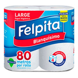 Felpita Papel Higienico Large 80m X4u Blanco  Mmcc