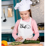 Avental Infantil Mini Chef Preto Branco Master Chef Cozinha