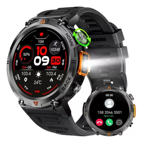 Reloj Inteligente 3atm Impermeable Con Linterna Para Hombre