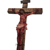 Crucifixo Realista - Parede 50cm  Cruz Marrom