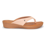 Chinelo Usaflex Plataforma Couro Casual Conforto V1278