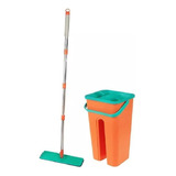 Mop Rodo Flat Esfregão Com Balde 5 Litros