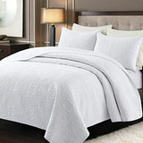 Colcha Safonory Para Cama Queen (90 X96 , Blanco) - Ligera Y