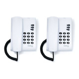 Kit Intelbras De 2 Teléfonos Con Cable, Escritorio O Pared, Completamente Blancos