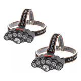 Pack 2 Linterna Frontal  Luz Camping Lampara De Cabeza 9 Led