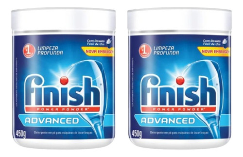 Detergente Em Pó Finish 450g Maquina Lavar Louça Kit 2 Unds