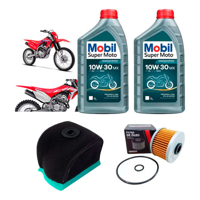 Kit Troca Óleo Filtro Ar Óleo Honda Crf 250f Mobil 10w30