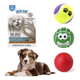 Juguetes Perros Pelota Goma Anti Stress Kit Combo Snack 