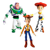 Kit 3 Bonecos Toy Story Buzz Lightyear Wood Jessie Disney