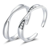 Anillos Plata 925 Ajustables Pareja Amor Novios Ilusiones 