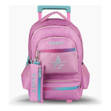 Mochila Escolar Footy F1041 Color Rosa Diseño Liso 28l