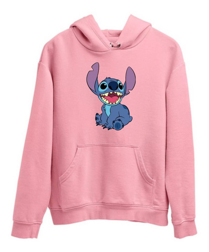 Blusa Moletom Canguru Lilo Stitch Desenho Feminino Capuz 