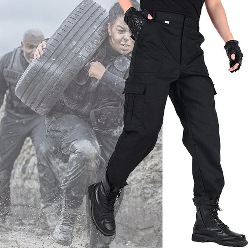 Pantalon Tactico Militar Cargo Outdoor Negro Para Hombre