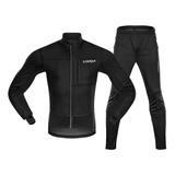 Lixada Hombres Invierno Ciclismo Ropa Conjunto Impermeable A