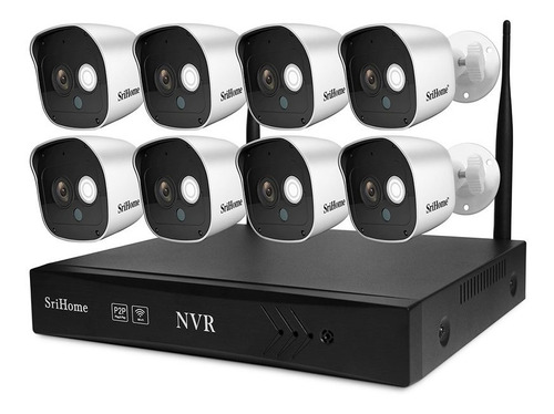 Kit Nvr Ip Wifi 8 Cámaras Full Hd 2mp Sricam Srihome Nvs002