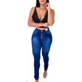 Conjunto Calça Jeans 4 Botão + Cropped Brinde Plus Size