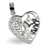 Dije Corazón Plata 925 Xv Zirconias Joyería Meza