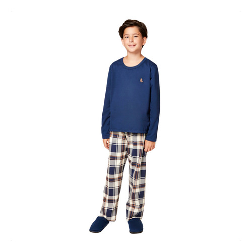 Pijama Infantil Masculino De Frio Flanelado Inverno Longo