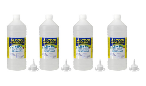 Álcool Isopropílico 99,8% 1l Kit 4un. Com Bico Revestsul