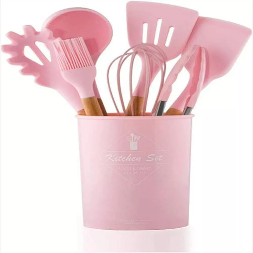 Set 12 Utensilios De Cocina Silicona Resistente Calor Juego