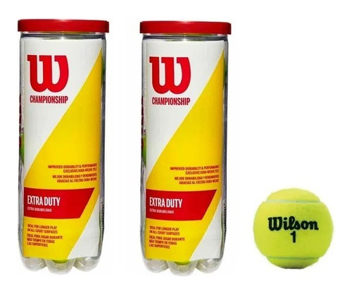  Bolas De Tennis Wilson Originial Extraduty X6 Bolas 