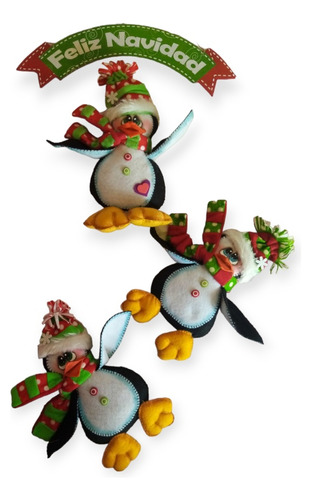 Colgante Pingüinos Navideños 