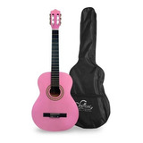 Guitarra Sevillana Rosada 30 Pulgadas Para Niños Con Funda
