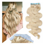 Extensiones De Cabello 100% Real 50gramos 18in Rubio Blanco