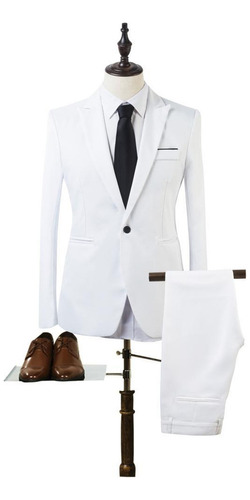 Blazer De Boda De Fiesta Slim-fit De Tres Piezas For Hombre