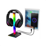 Suporte De Mesa Fone Ouvido Headset Gamer Led Rgb Raze 