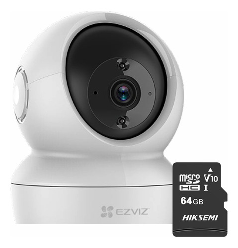 Ezviz Mini Cámara Pt Ip 2mp Wifi Con Visión Panorámica 360° Seguimiento Inteligente Ideal Para Uso Interior Y Micro Sd De 64gb Con Audio De Bidireccional H6c