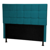 Cabeceira De Cama Box Londres Casal 140cm X 118cm Suede Cor Azul