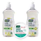 Kit Lava Louças Biowash - Deterg Capim Limão + Sabão Pasta