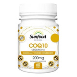 Coenzima Q10 200mg 60 Cápsulas Sunfood Clinical Importada