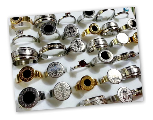 Combo  Anillos Acero Quirurgico Caja X 36 Premium