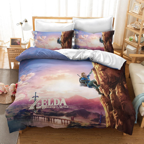 Zelda Breath Of The Wild, Juego De Ropa De Cama Doble