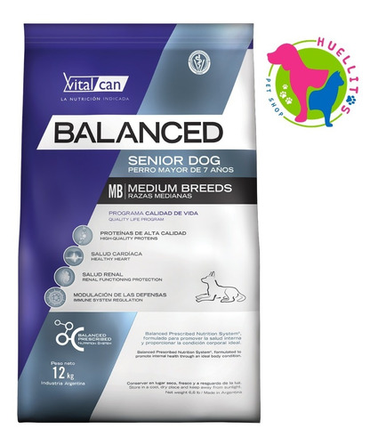 Vitalcan Balanced Senior Medium X 3 Kg- Envio Gratis Z/oeste