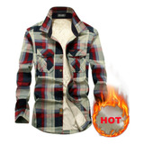 Camisa A Cuadros Hombre Polar Lana Casual Harajuku Abrigo Sl