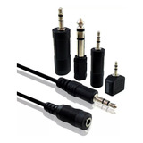 Kit Cabo Extensor P2 J2 Adaptador P10 J10 1,8m Fone Ouvido