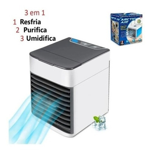 Mini Climatizador Ar Condicionado Portátil Usb De Mesa Cor Branco 110v/220v