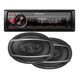 Combo Estereo Pioneer Bluetooth Usb Aux + Parlantes 6x9 450w