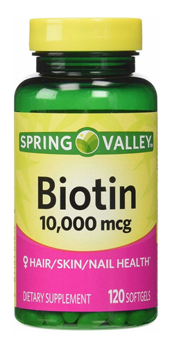 Biotina 10,000mcg (120 Cápsulas)cabello Hermoso, Uñas Y Piel